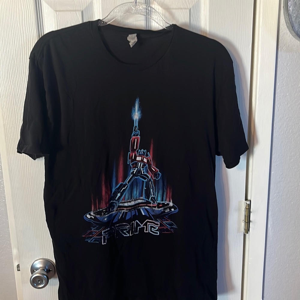 Men’s Optimus Prime black short sleeve T-shirt